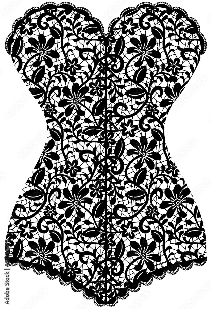 Obraz Tryptyk vintage corset
