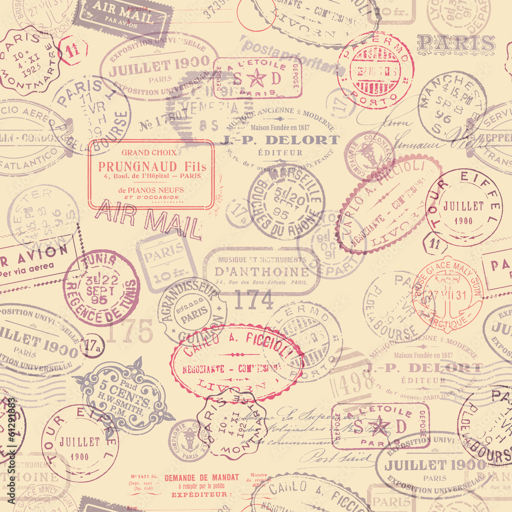 Fototapeta postage themed background with