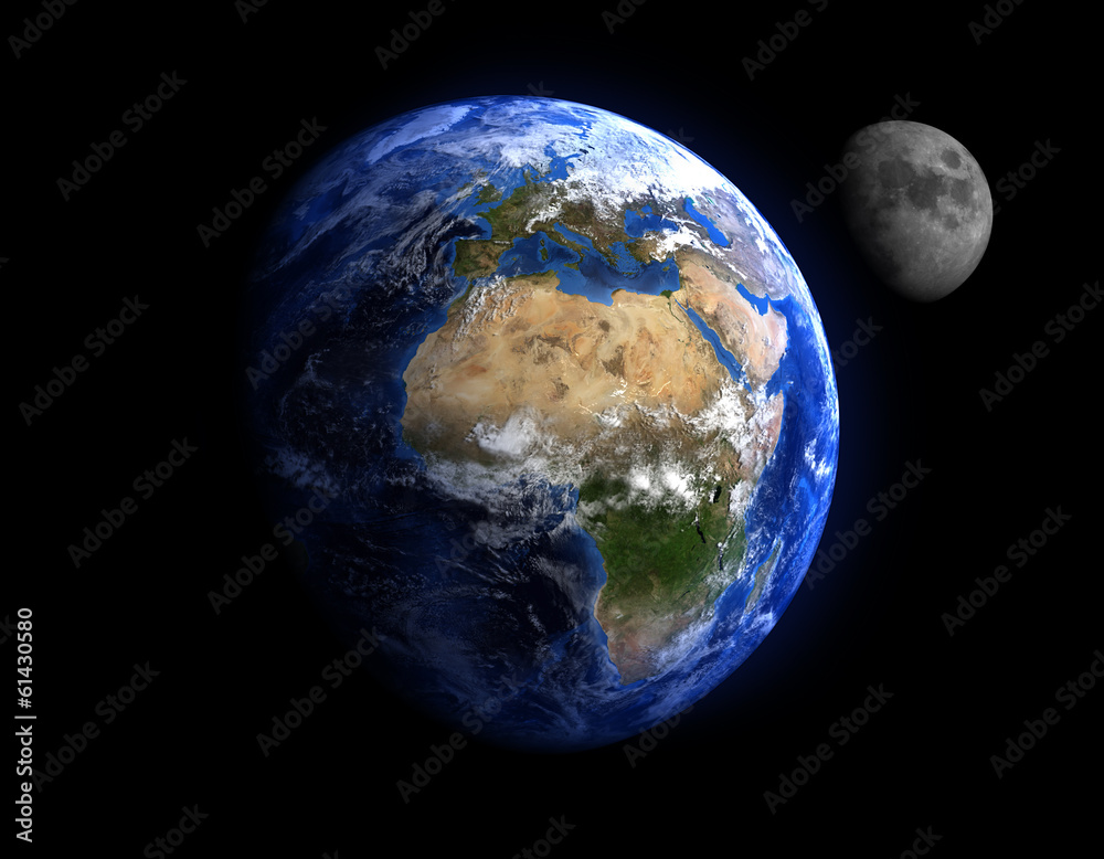 Fototapeta The Earth and the Moon.