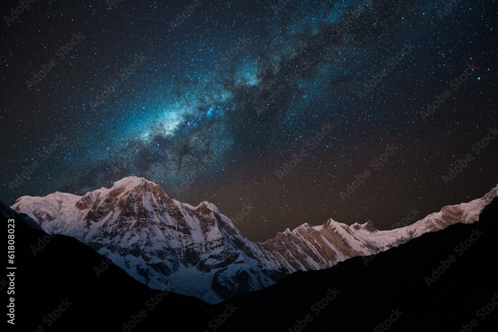 Fototapeta Night shot of Annapurna Range