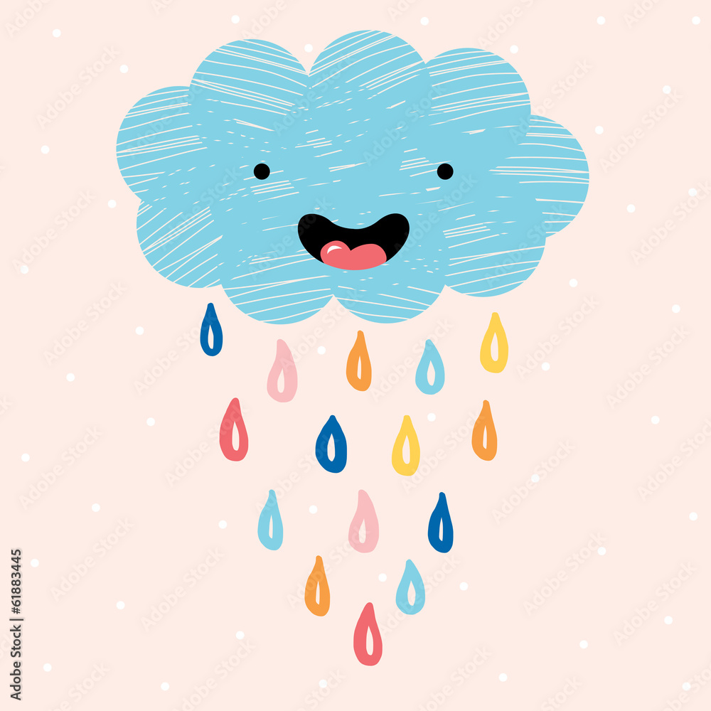 Obraz Tryptyk Happy cloud.