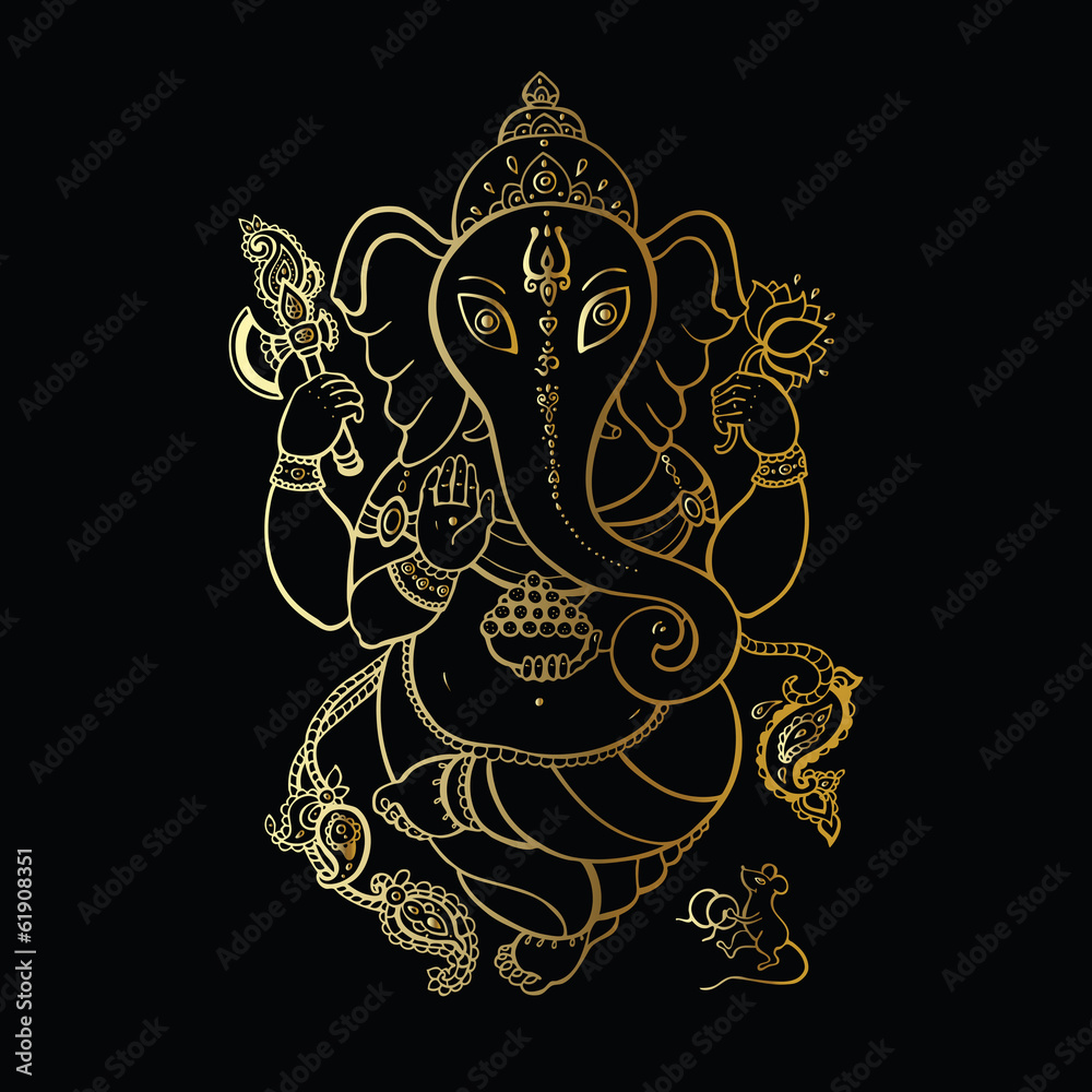 Obraz Pentaptyk Ganesha Hand drawn