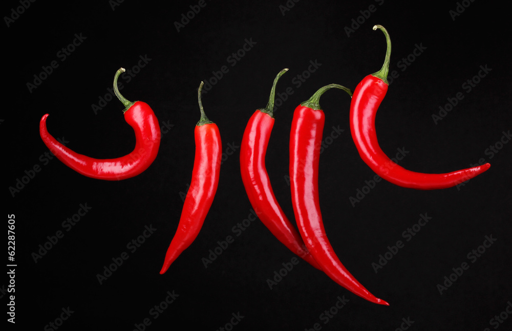 Obraz na płótnie Red hot chili peppers isolated