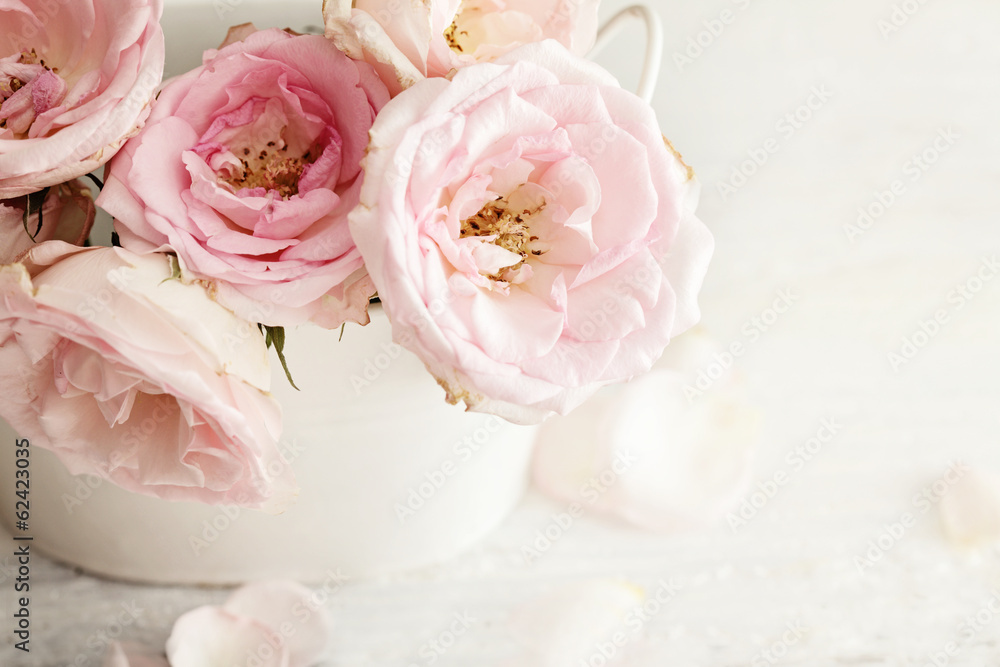 Obraz Pentaptyk pink flowers in a vase