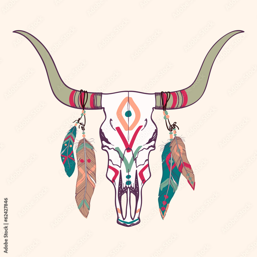 Obraz Tryptyk Vector illustration of bull