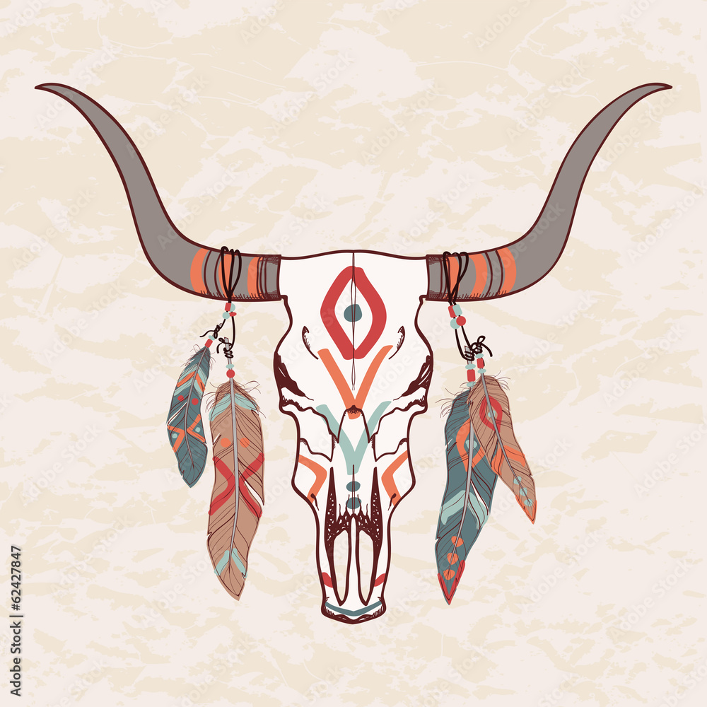 Obraz Pentaptyk Vector illustration of bull
