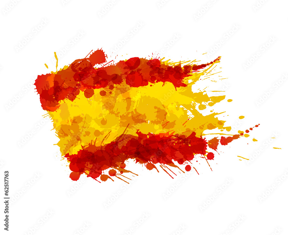 Fototapeta Spanish flag made of colorful