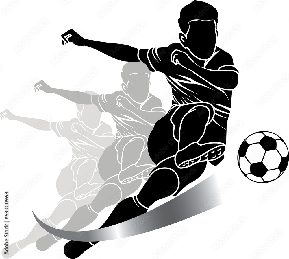 Obraz Tryptyk Football Illustration