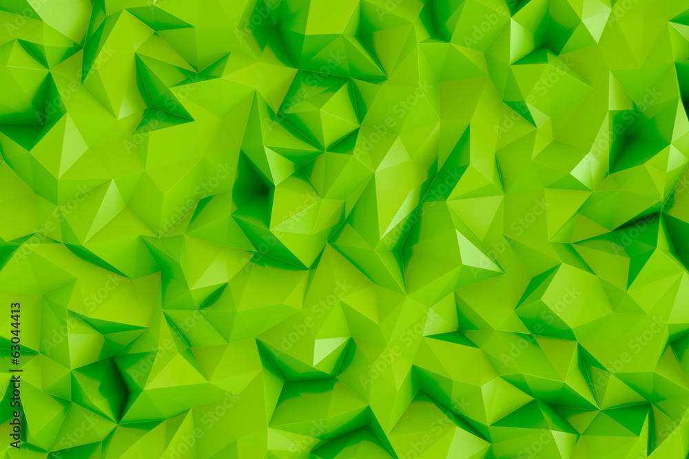 Fototapeta Polygonal lime green 3d