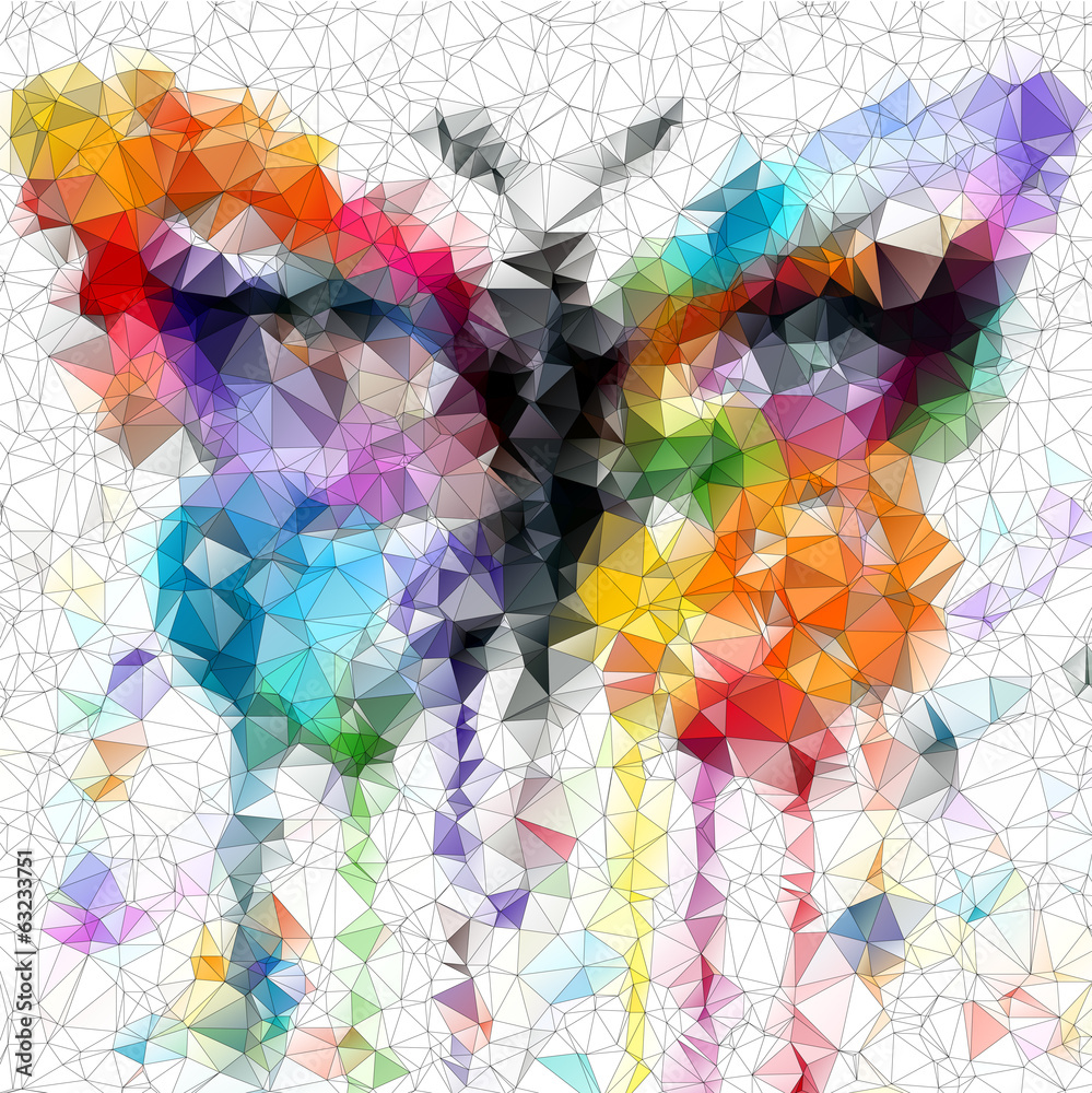 Obraz Tryptyk multicolor bright butterfly