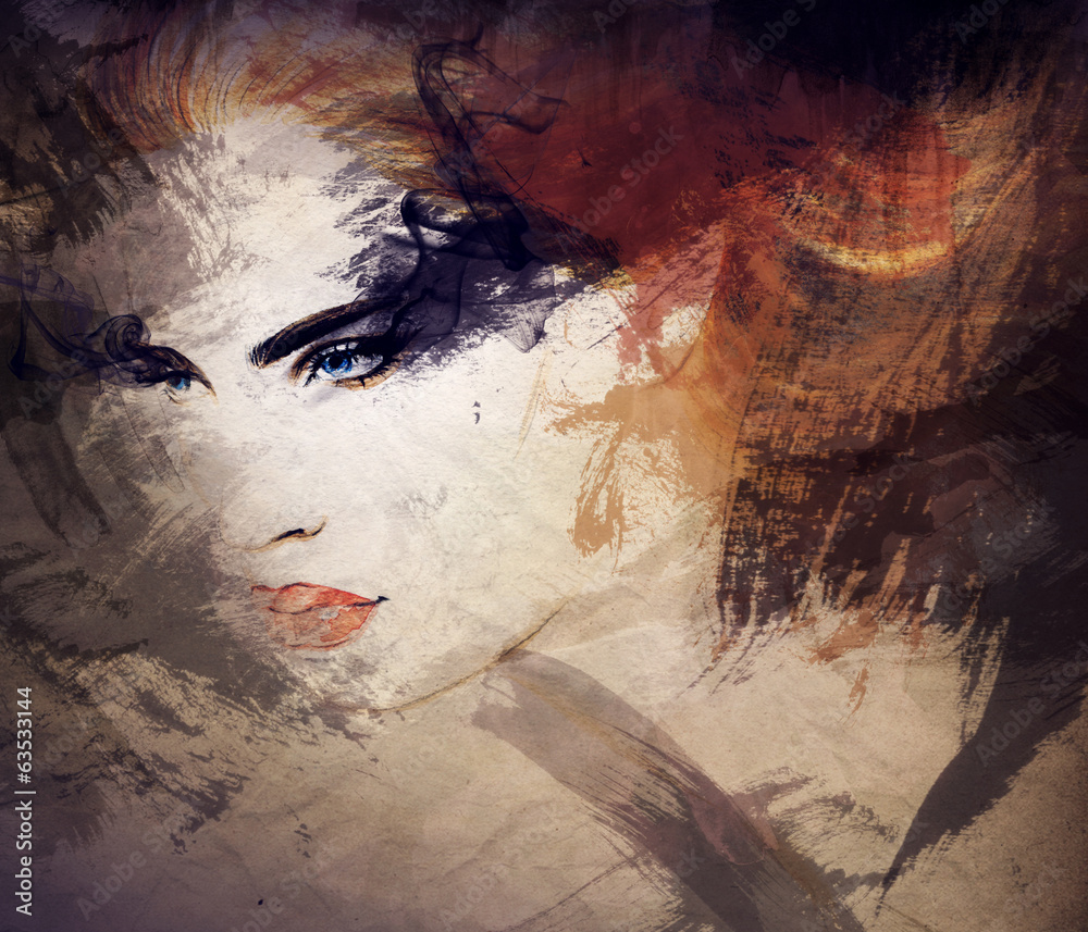 Obraz na płótnie abstract  watercolor .woman