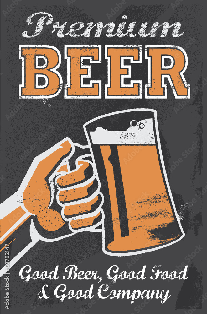 Obraz Tryptyk Vintage Brewery Beer Poster -