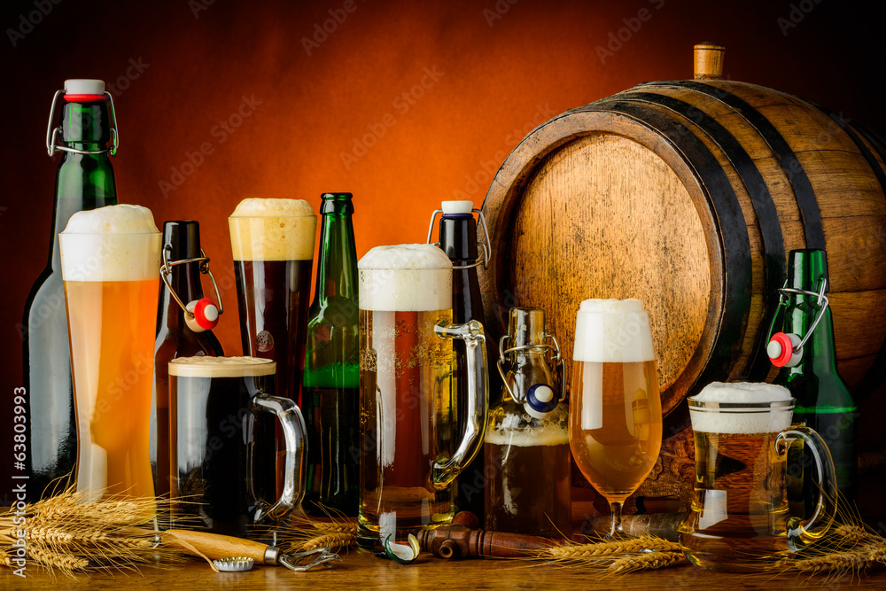 Obraz Tryptyk beer drinks
