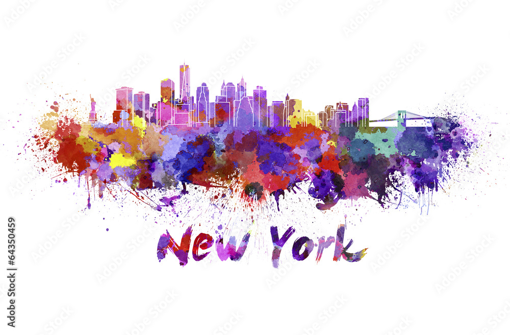 Obraz Dyptyk New York skyline in watercolor