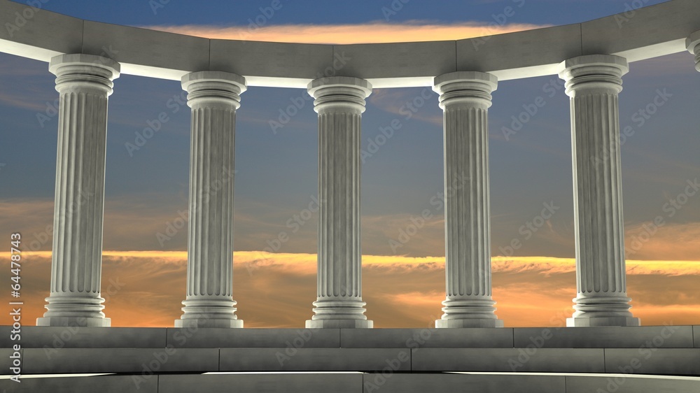Obraz Pentaptyk Ancient marble pillars in