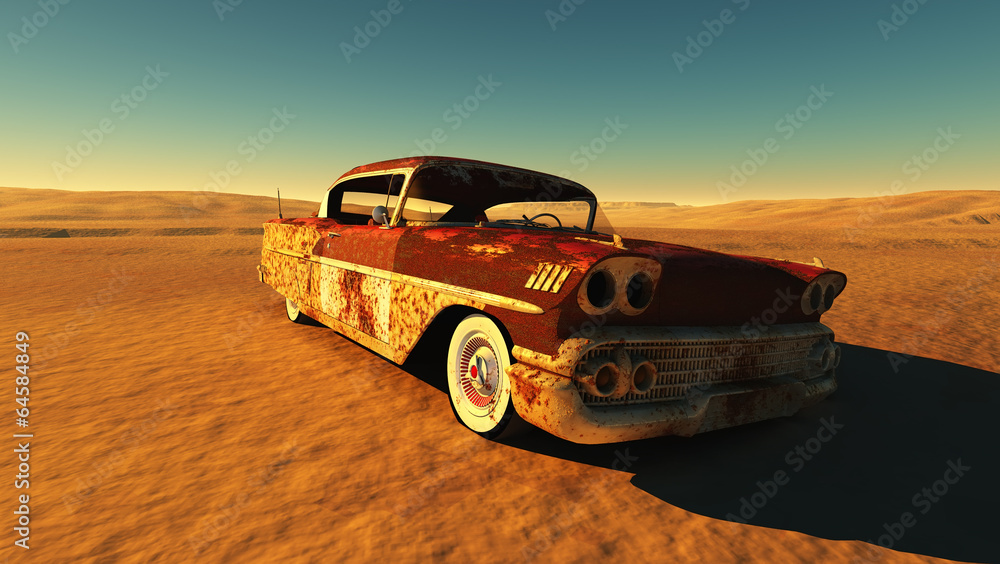 Obraz Tryptyk Rusty car