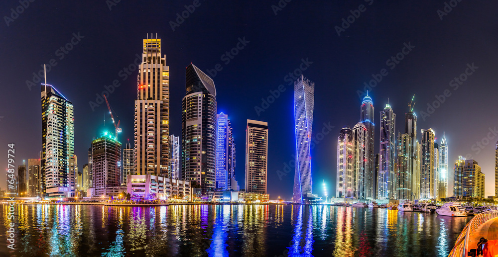 Obraz Tryptyk Dubai Marina cityscape, UAE