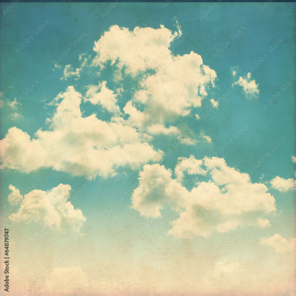 Fototapeta Blue sky with clouds in grunge