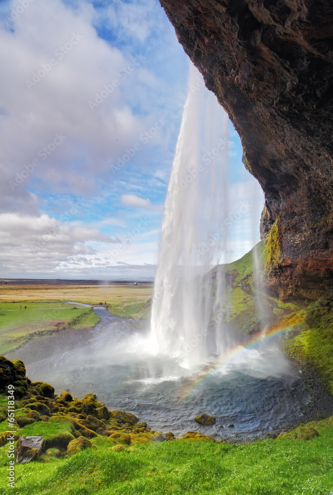 Obraz Pentaptyk Iceland waterfall -