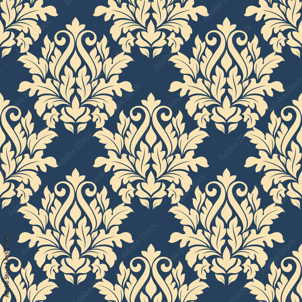 Obraz Tryptyk Damask style seamless pattern