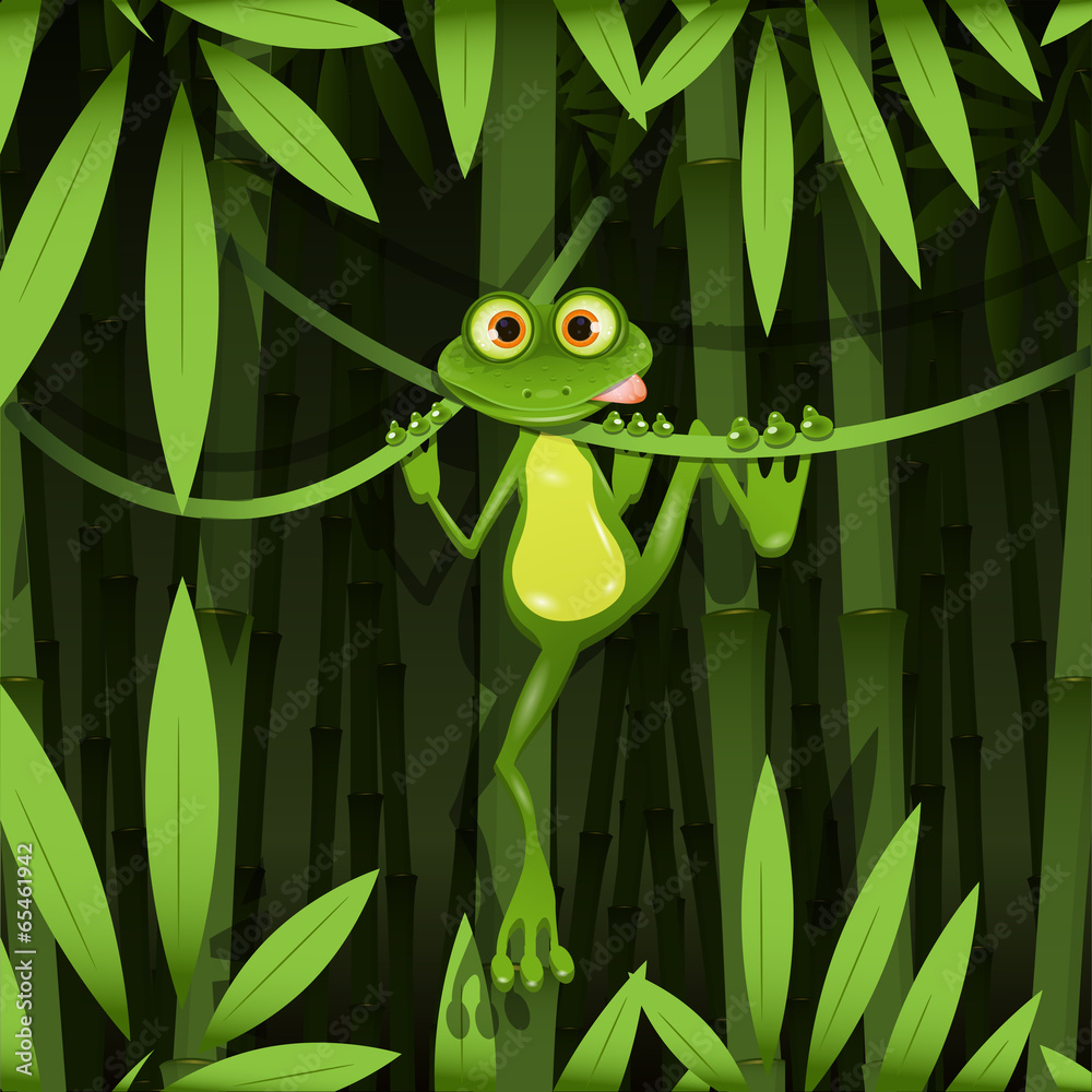 Obraz Tryptyk frog in a jungle