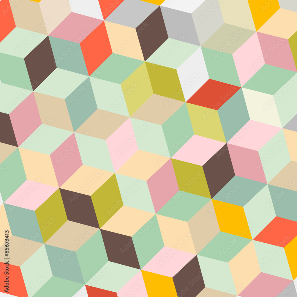 Obraz Pentaptyk Colorful Abstract Vector Retro
