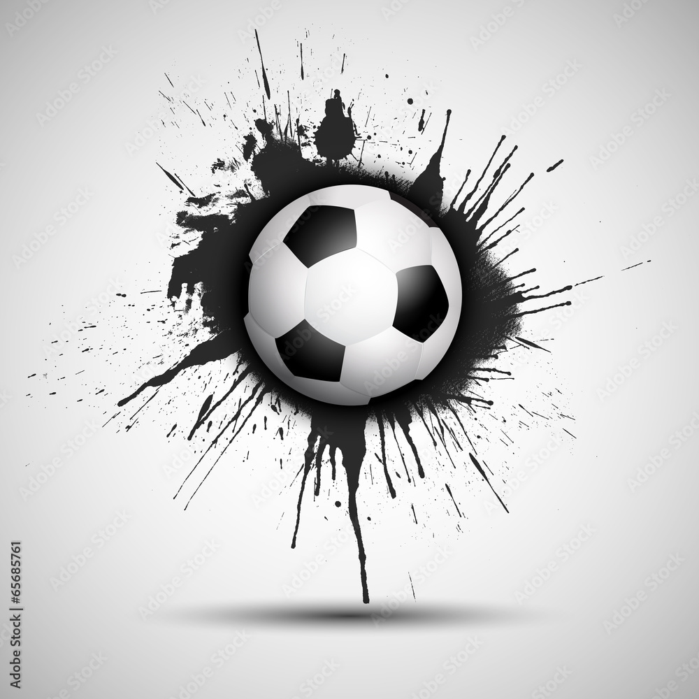 Obraz Tryptyk Grunge football or soccer ball