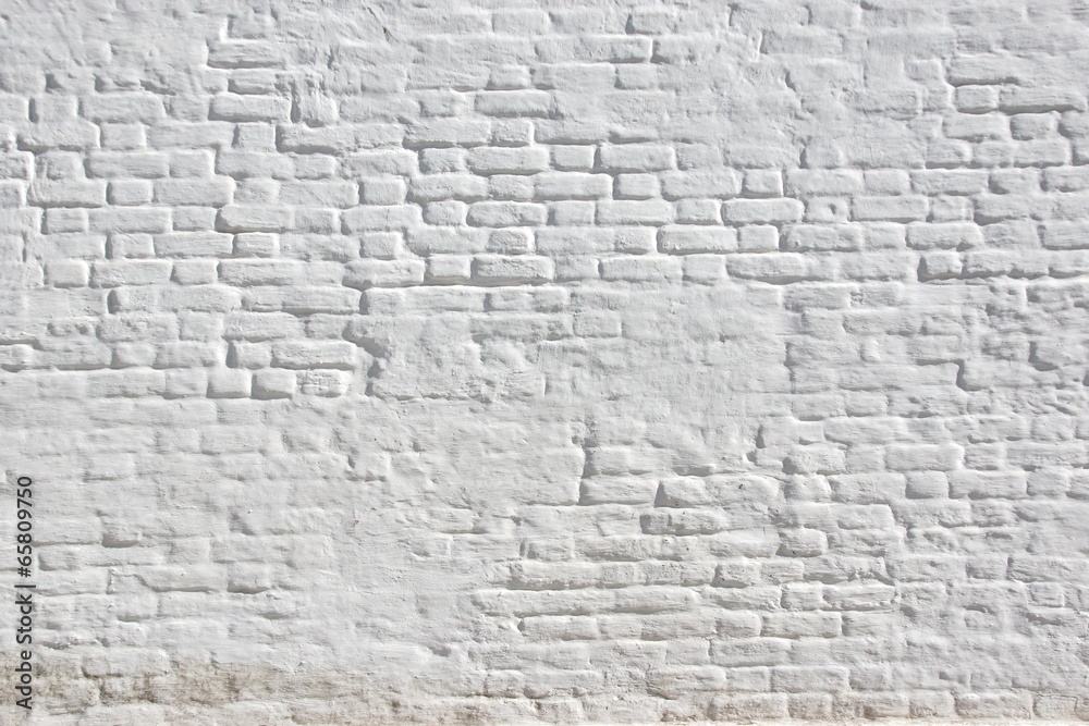 Obraz Pentaptyk White plastered brick wall