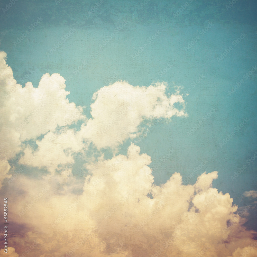 Fototapeta Vintage styled Cloudy and Sky