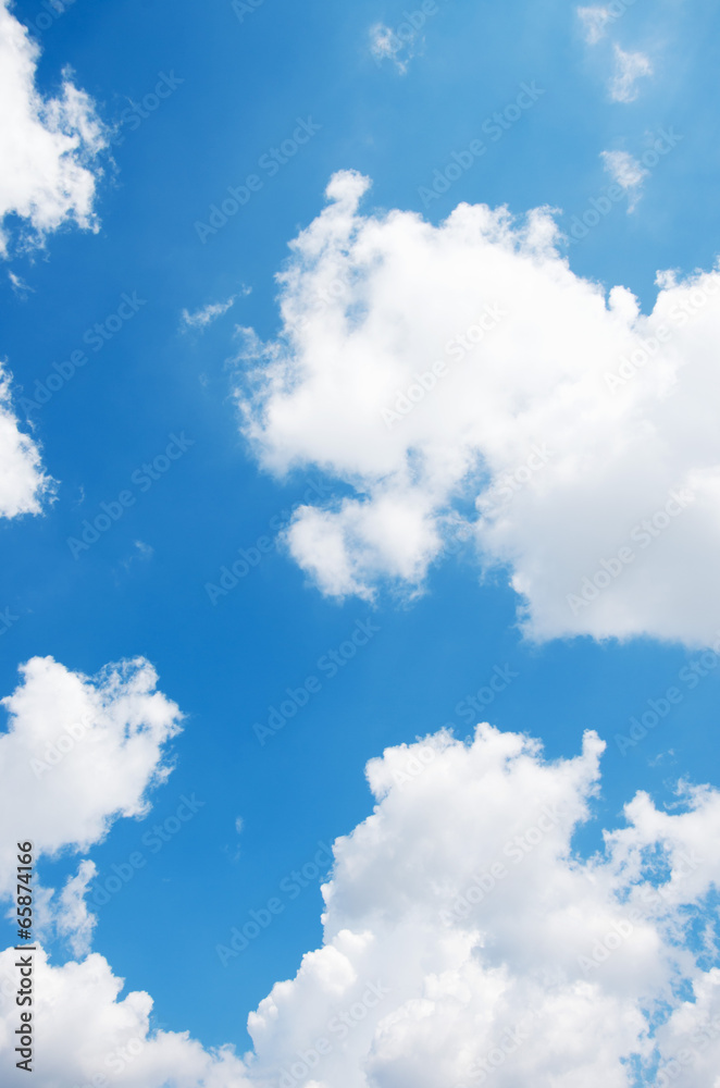 Fototapeta blue sky background with white