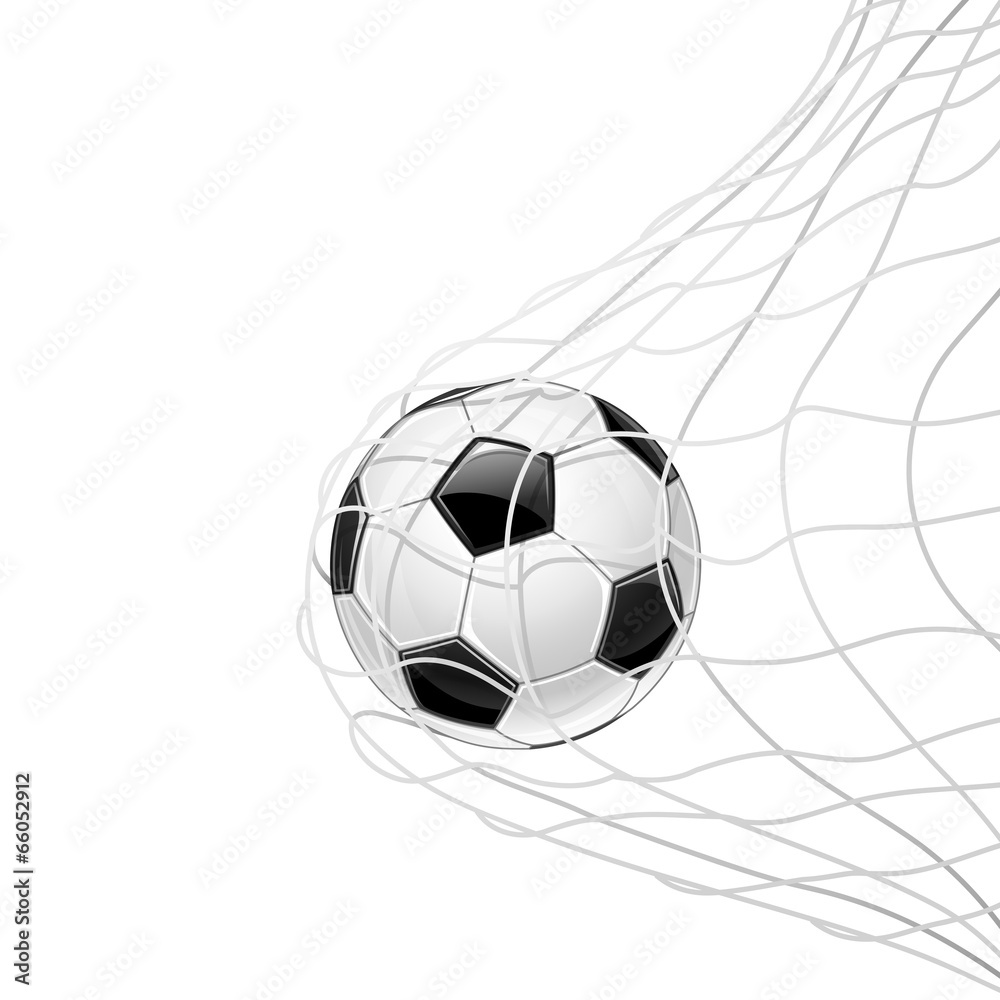 Fototapeta Soccer ball in grid isolated.