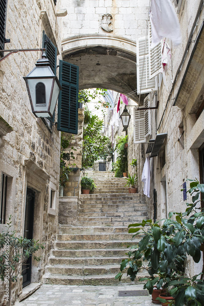 Fototapeta Stairs in Old City of