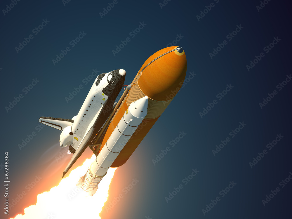 Fototapeta Space Shuttle Takes Off