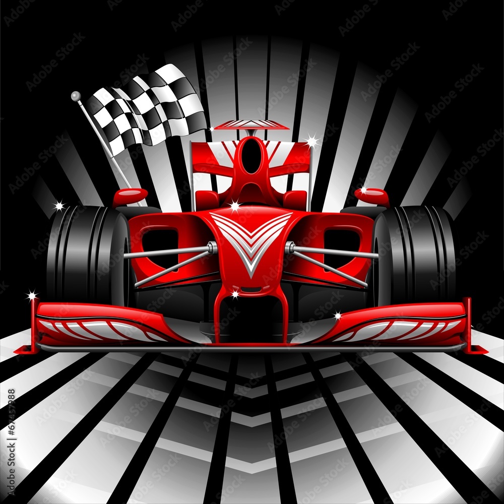 Fototapeta Formula 1 Red Race Car and