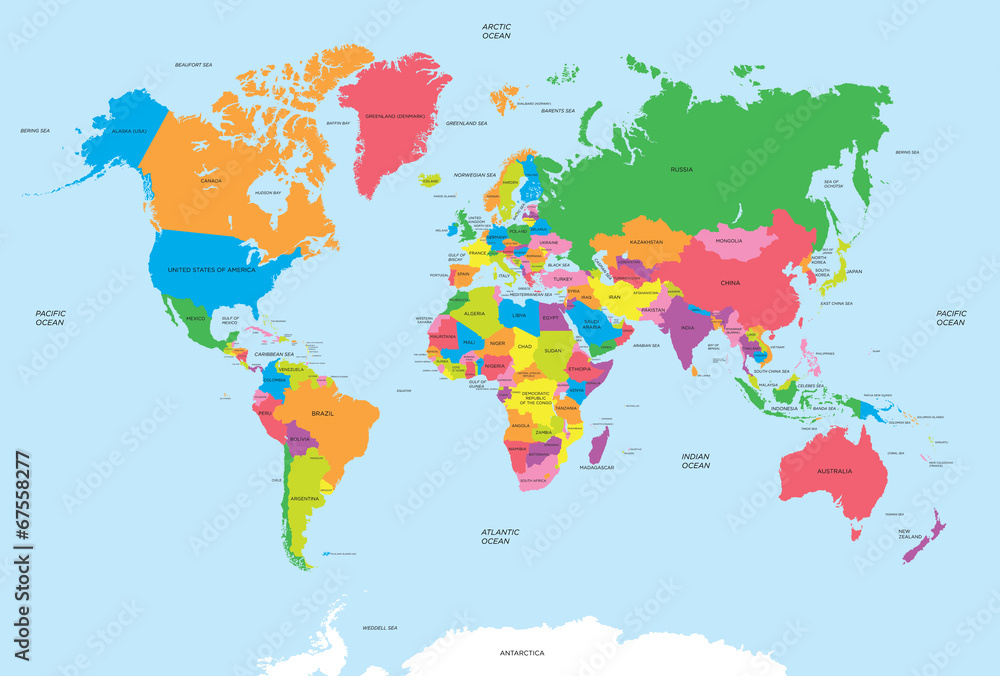 Fototapeta Political map of the world
