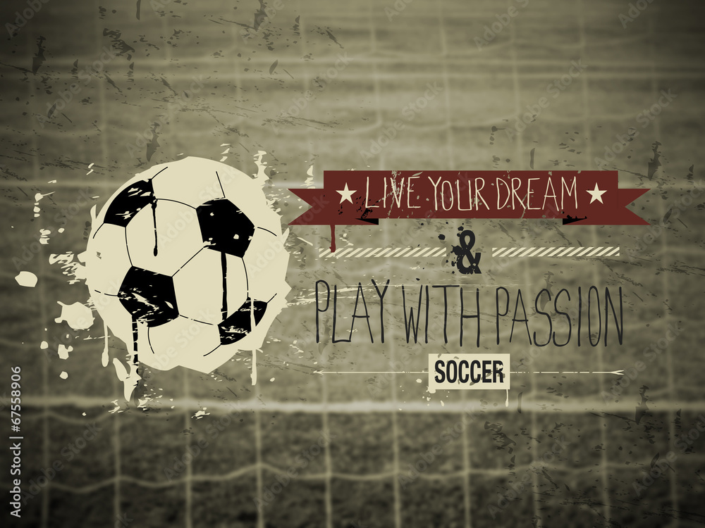 Obraz Pentaptyk Soccer typography quote