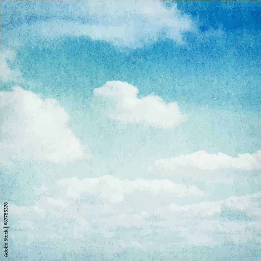 Fototapeta Watercolor clouds and sky