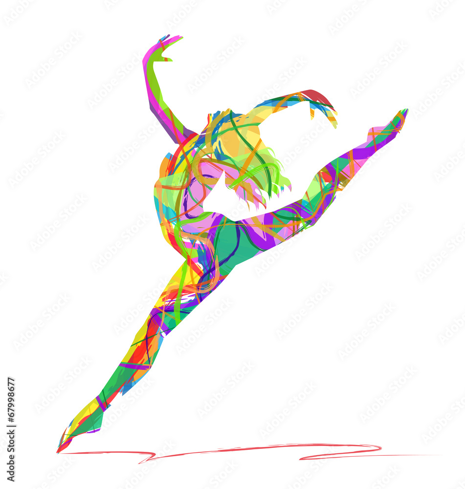 Obraz Pentaptyk silhouette di ballerina
