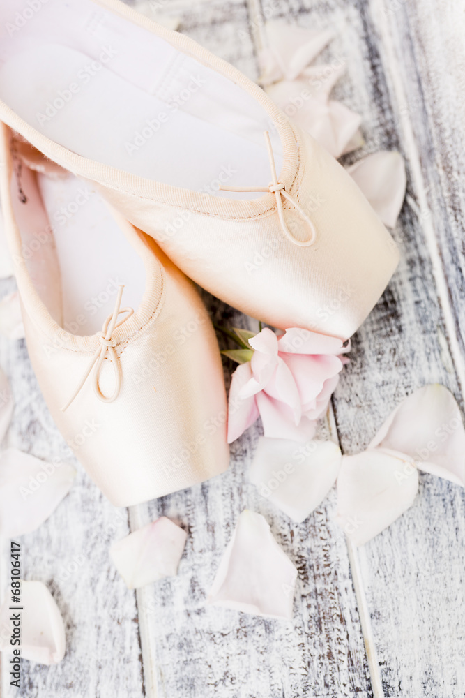 Obraz Tryptyk Ballet pointe shoes
