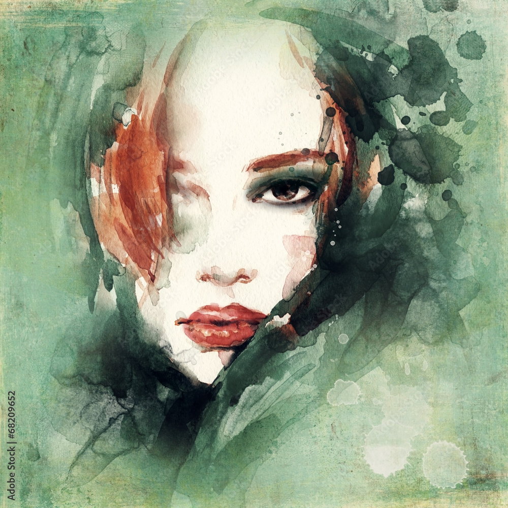 Obraz Dyptyk woman portrait  .abstract 