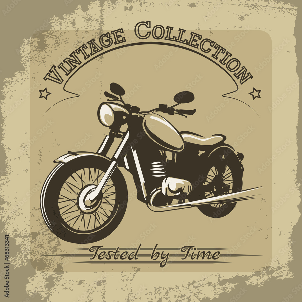 Obraz Pentaptyk Vintage motorcycle poster