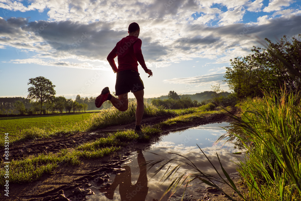 Obraz Tryptyk Trail running in campagna