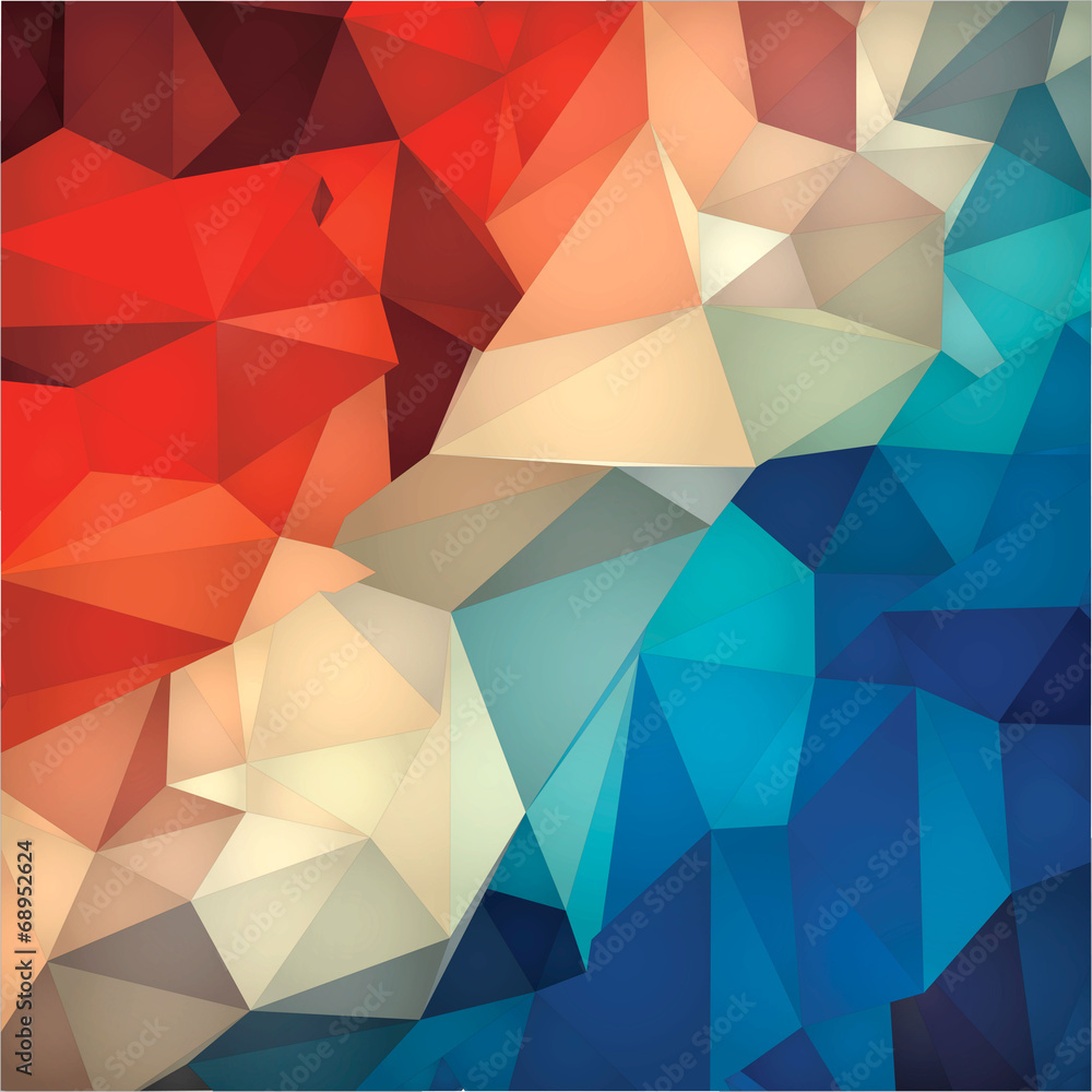 Obraz Pentaptyk Abstract geometric low poly
