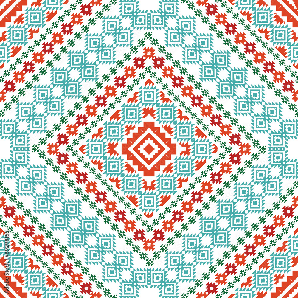 Obraz Kwadryptyk Aztec geometric ornament