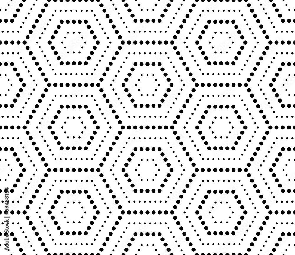 Tapeta Hexagons texture with dots.