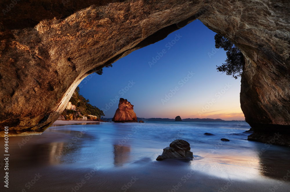 Obraz Tryptyk Cathedral Cove, New Zealand