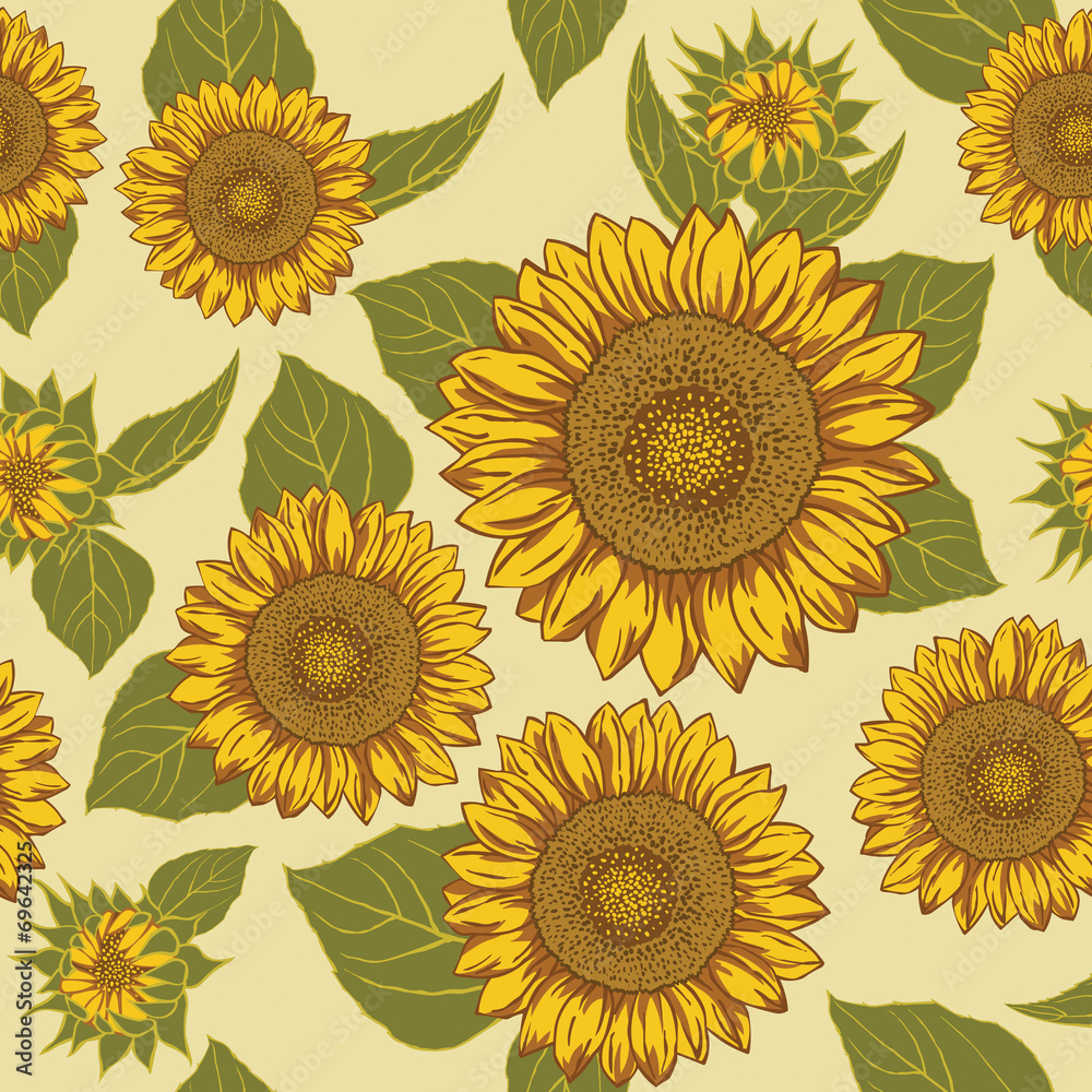 Tapeta Sunflower seamless background