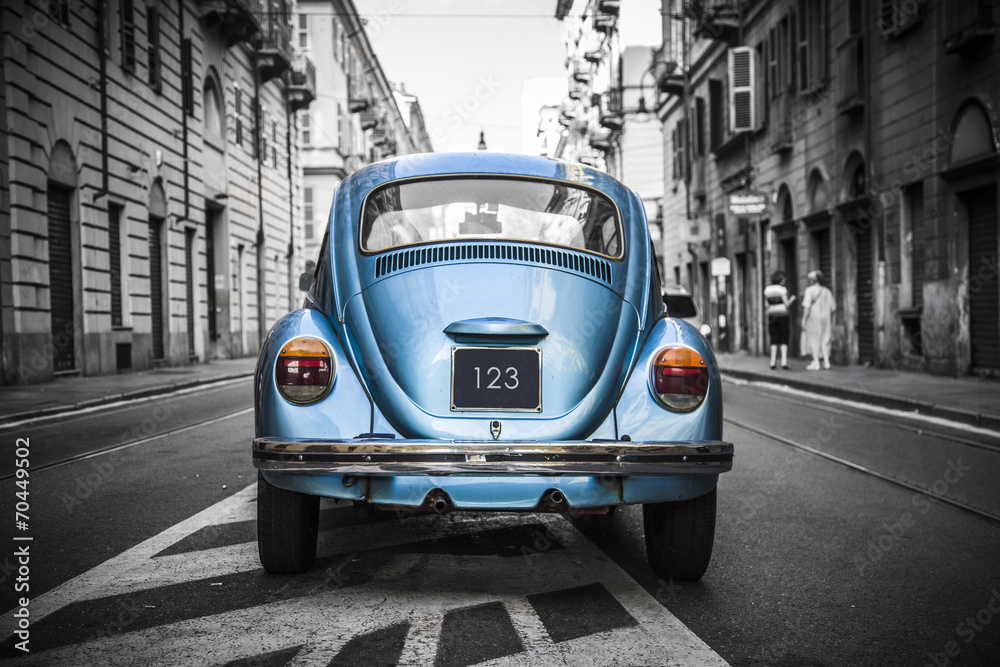 Fototapeta Old blue car