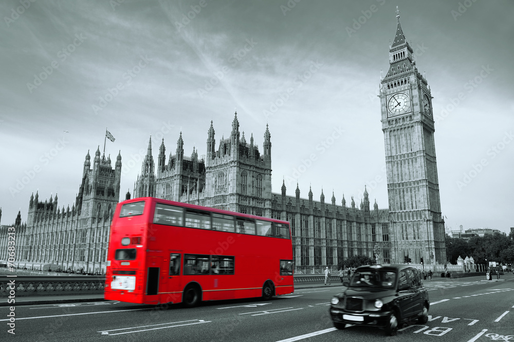 Obraz Tryptyk Bus in London