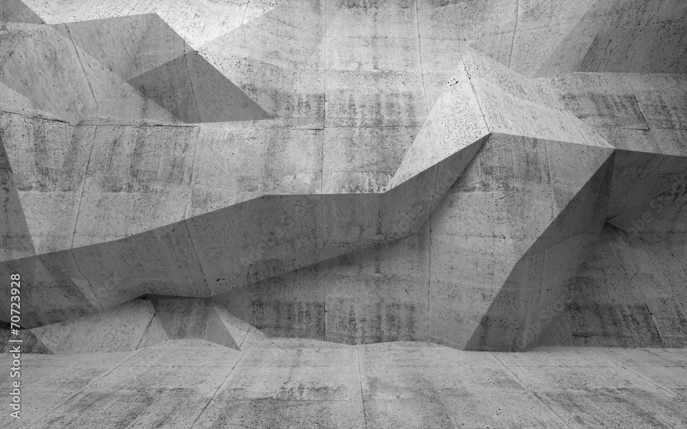 Obraz Tryptyk Abstract dark concrete 3d